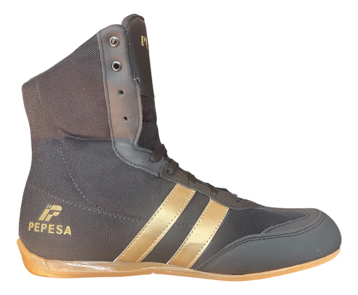 bota de box negro/oro